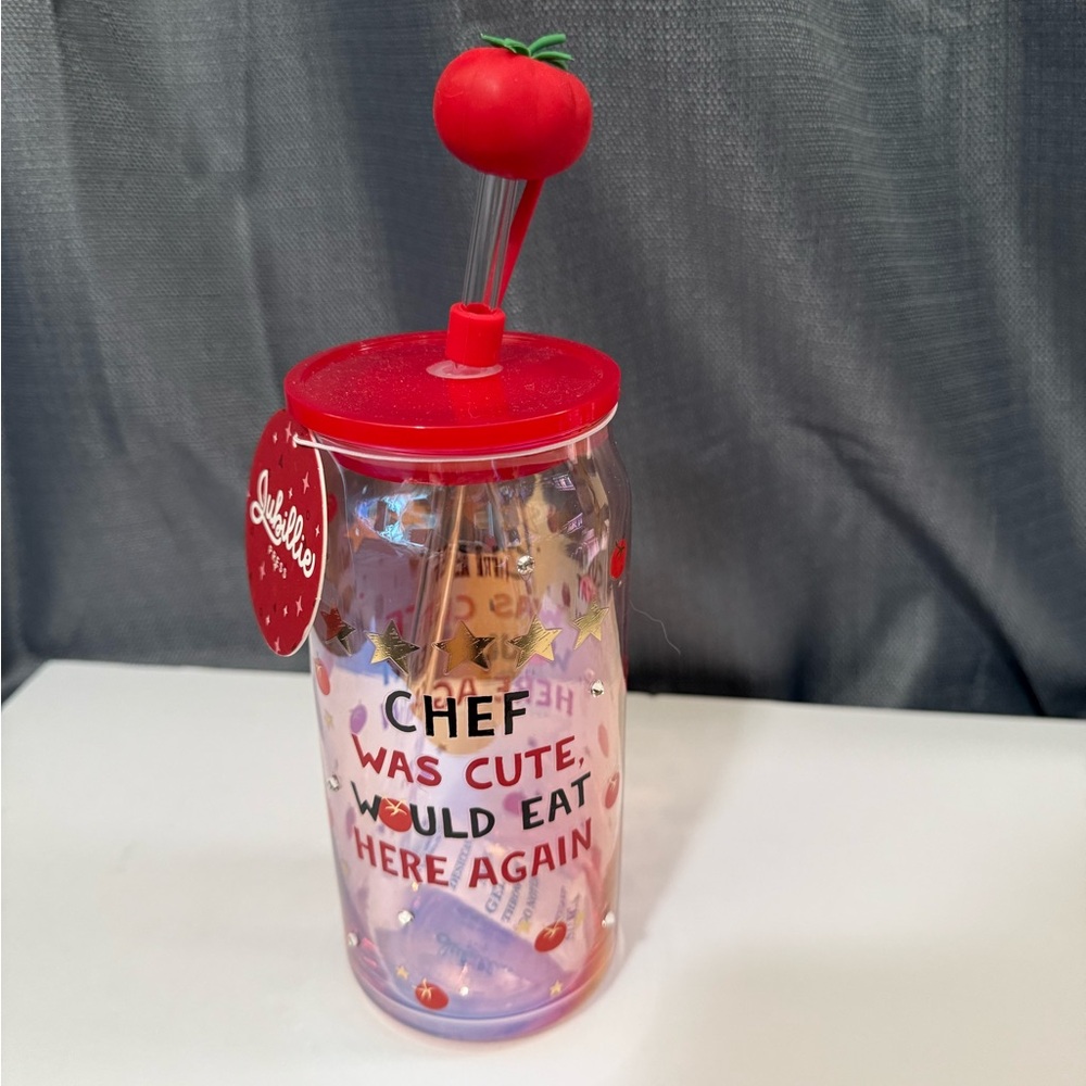 Kitchen Chef Themed Tumbler with Straw Cover
